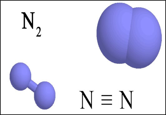Nitrógeno molecular.